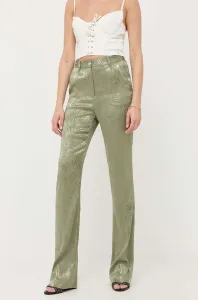 Nohavice Guess dámske, zelená farba, rovné, vysoký pás #8642007
