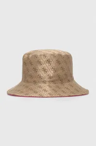 Obojstranný klobúk Guess hnedá farba