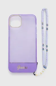 Guess case for iPhone 14 Plus 6,7" GUHCP14MHGCOHU purple hardcase Translucent Pearl Strap