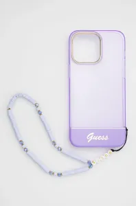 Guess case for iPhone 14 Pro Max 6,7" GUHCP14XHGCOHU purple hardcase Translucent Pearl Strap