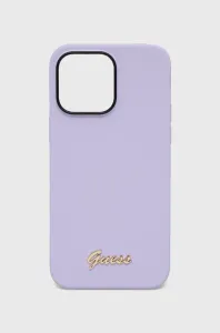 Guess case for iPhone 14 Pro Max 6,7" GUHCP14XSLSMU purple hard case Silicone Vintage Gold Log