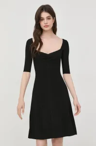 Šaty Guess čierna farba, mini, áčkový strih #6709458