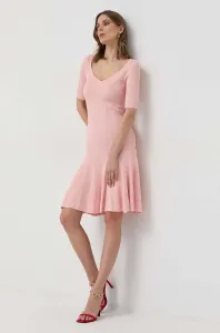 Šaty Guess ružová farba, mini, áčkový strih #7529074
