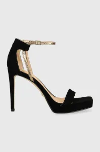 Semišové sandále Guess Zoila čierna farba, #7964731