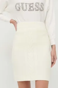 Sukňa Guess béžová farba, mini, rovný strih #8918905