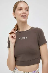 Tričko Guess ALINE dámsky, hnedá farba, V3RP16 KABR0