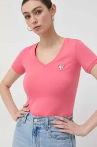Tričko Guess dámsky, ružová farba,