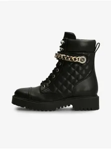 Čierne dámske členkové topánky s ozdobnými detailmi Guess #183290