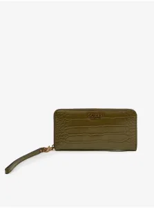 Kaki dámska vzorovaná peňaženka Guess Laurel