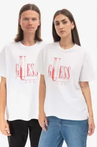 Bavlnené tričko Guess M2BI08.KBB50-G046, biela farba, vzorované,