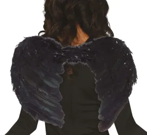 Guirca Anjelské krídla - čierne 50 cm