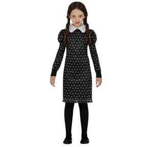 Guirca Dievčenský kostým - Wednesday šaty s potlačou Veľkosť - deti: XL