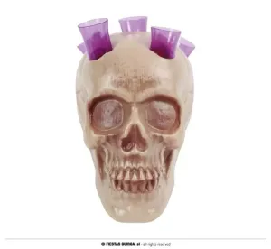 Dekorace plastová lebka s panáky - Halloween 20 cm - GUIRCA
