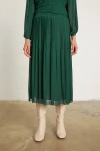 Gusto Tulle Pleated Skirt - Green #5268407