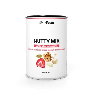 Nutty Mix s jahodami - GymBeam, 300g