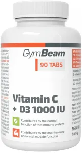 GymBeam Vitamín C + D3 1000 IU 90 tabliet