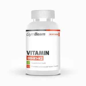 GymBeam Vitamin D3+K1+K2 bez príchute 60 kapsúl