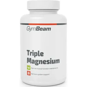 GymBeam Triple Magnesium kapsuly na podporu normálnej činnosti nervovej sústavy, svalov, zubov a zníženie únavy 90 cps