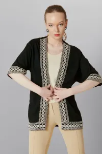 HAKKE Women's Stripe Detailed Textured Kaftan Kimono