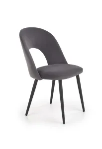 Jedálenská stolička K384 zamat / čierna Halmar Sivá