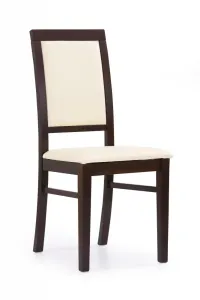 Jedálenská stolička SYLWEK 1 Tmavý orech / krémová (CAYENNE 1112)