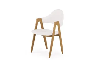 Jedálenská stolička Emilie biela/dub medový