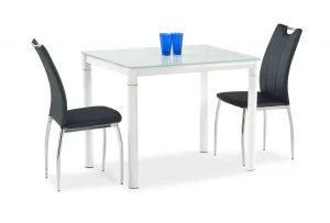 Stôl Argus 100x60 Sklo/Oceľ – Mleczny/Biely