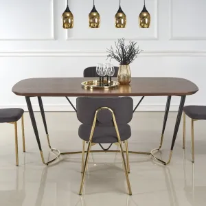 Jedálenský stôl Manchester orech čierny/zlatý