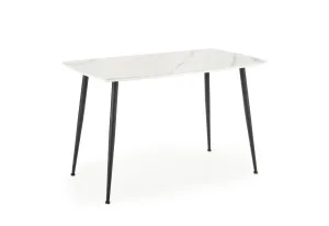 Expedo Jedálenský stôl GEOX, 120x74x70, biely mramor/čierna