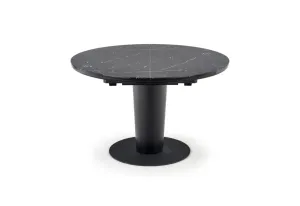 Expedo Rozkladací jedálenský stôl PATINA, 120-160x75x120, čierna mramor