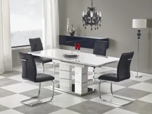 Rozkladací stôl Lord 160/200x90cm Mdf/Oceľ – Biely
