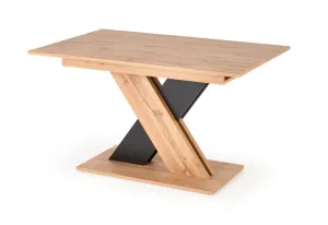 Expedo Rozkladací jedálenský stôl KARELO, 130-175x76x85, dub wotan/čierna