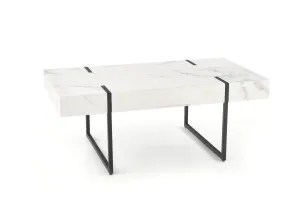 Expedo Konferenčný stolík FOSIL, 110x60x43, biely mramor/čierna