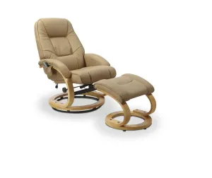 Polohovacie masážne kreslo s stoličkou MATADOR Béžová