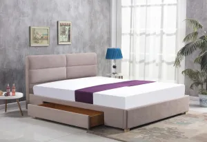 Čalúnená posteľ Merida 160x200 dvojlôžko - béžová