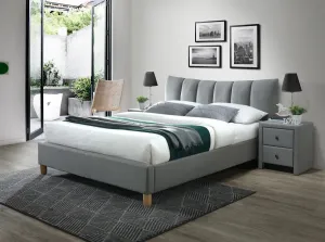 Čalúnená posteľ Sandy 160x200 manželská posteľ sivá