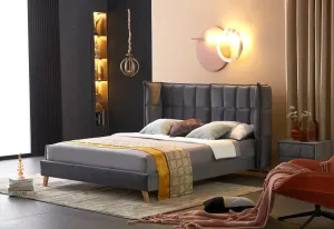 Dvoulůžková postel Scandino 160 x 200 cm šedá