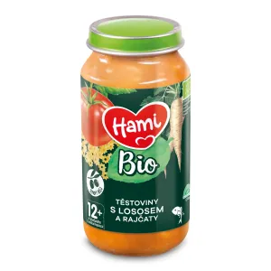 HAMI Bio mäsovo-zeleninový príkrm cestoviny s lososom a paradajkami 12m+ 250 g