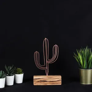 Kovová dekorácia Cactus Mini 24 cm bronzová