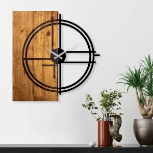 ASIR Kovové nástenné hodiny LINIE 56 cm drevo