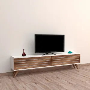 TV stolík Hill 160 cm orech/biely