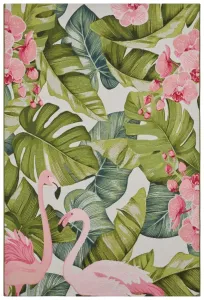 Kusový koberec Flair 105614 Tropical Flamingo Multicolored – na von aj na doma Rozmery kobercov: 120x180