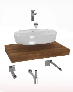Kúpeľňová zostava Hansgrohe s doskou pod umývadlo Dolce 80x8x50 cm dub charleston KSETDO4
