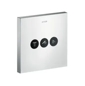 Axor ShowerSelect - Ventil s podomietkovou inštaláciou, hranatá verzia, pre 3 spotrebiče, chróm 36717000