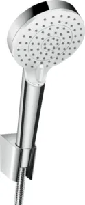 Hansgrohe Crometta - Set sprchovej hlavice, 2 prúdy, držiaku a hadice, EcoSmart, biela/chróm 26694400