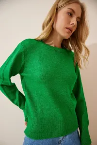 Happiness İstanbul Dámsky zelený pletenina s mäkkou textúrou sveter