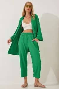 Happiness İstanbul Women's Green Kimono Pants Knit Set #4471337