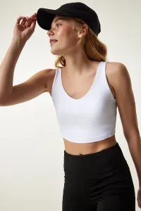 Happiness İstanbul White Strappy Shaper Sports Bra