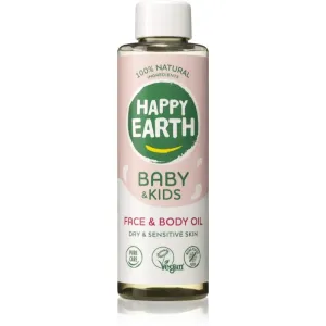 Happy Earth 100% Natural Face & Body Oil for Baby & Kids telový olej pre suchú a citlivú pokožku 150 ml