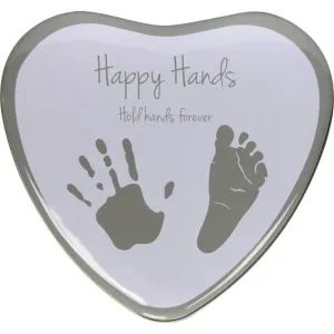 Happy Hands 2D Heart Silver/White sada na odtlačok bábätka 3 x 15 x 16,5 cm 1 ks